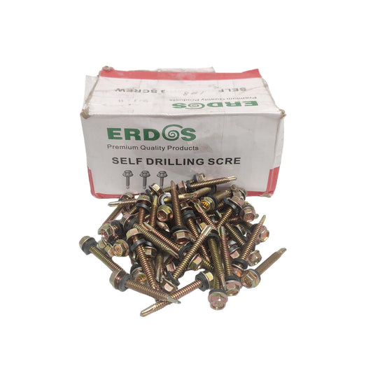 #12 x 40 MM / ERDOS Roofing Baut Sekrup Atap Baja Ringan Kuning Dus