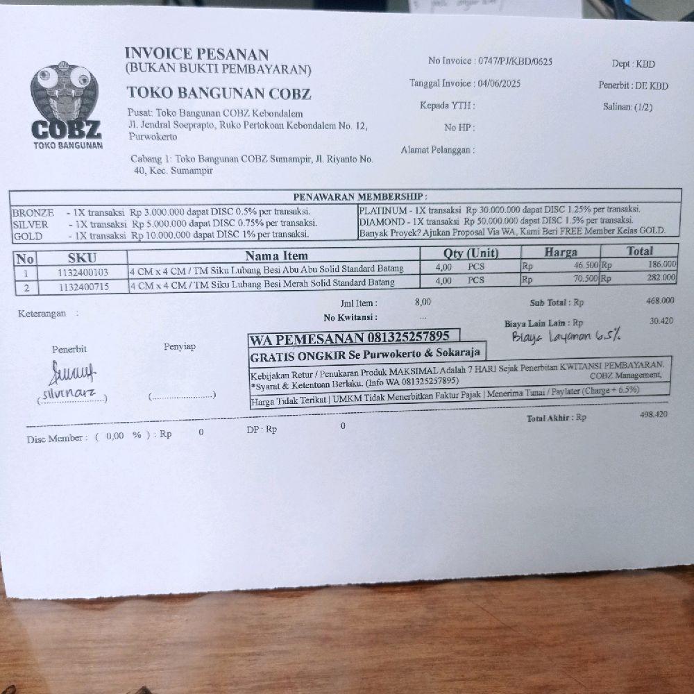 Pesanan Khusus Bahan Bangunan 3