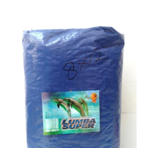 8 M x 12 M / TM A3 Terpal Tarpaulin Tutup Plastik PVC Biru Silver