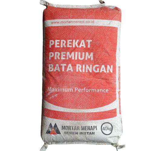 40 KG / MORTAR MERAPI Semen Instant Perekat Bata Ringan Sak