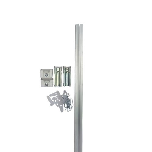 100 CM / TM Batang Rel Gorden Kotak Alumunium Silver Set