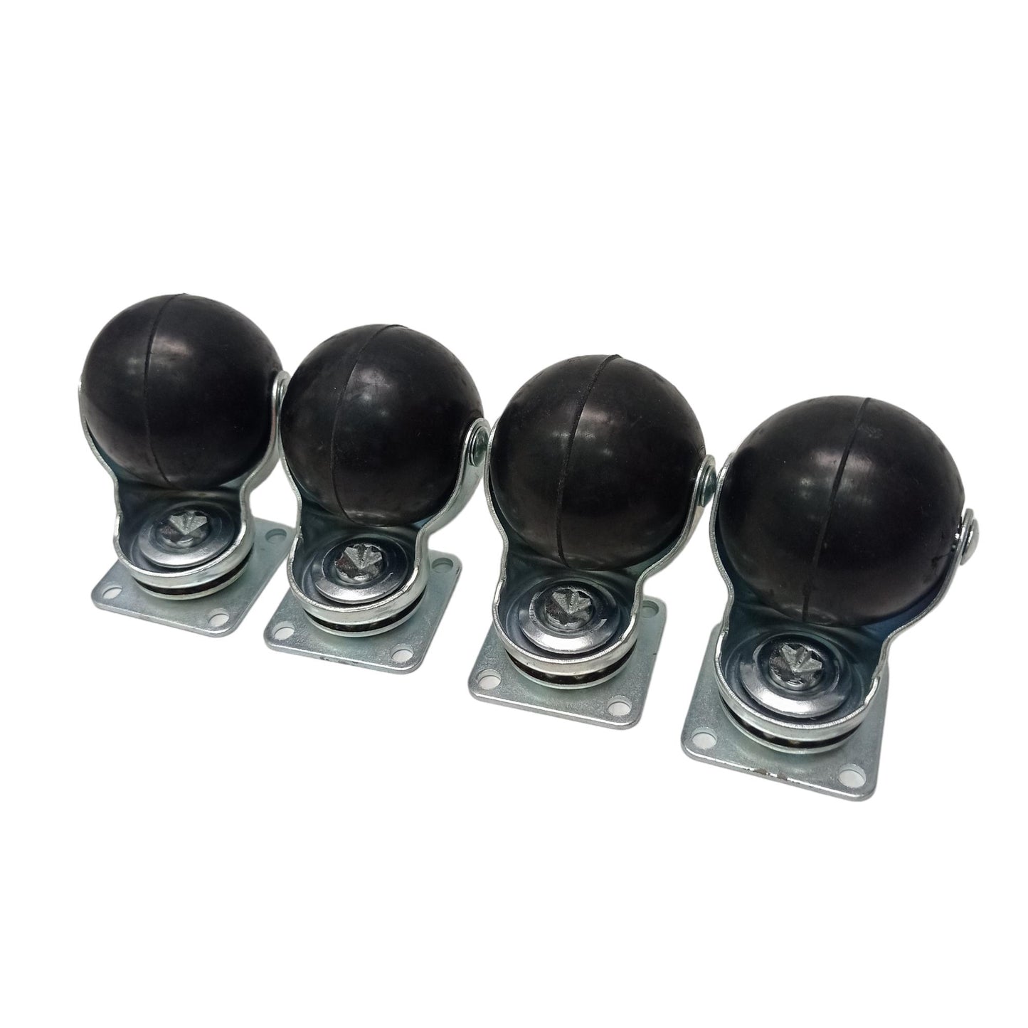 2 IN / MATRIX TG 50 Roda Hidup Trolly Bulat Plat 48 MM Karet Hitam 4 Pcs Dus