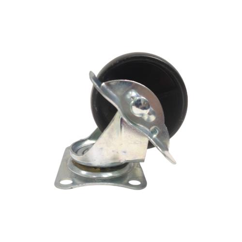 2 1/2 IN / TM Roda Hidup Trolly Rem Plat Nylon Hitam Rem