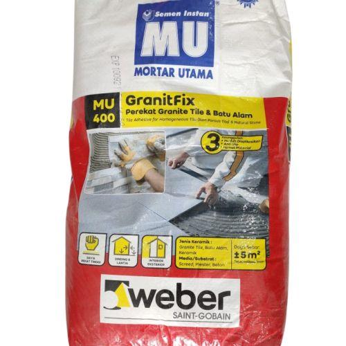 25 KG / MU 400 Semen Instant Perekat Granit Tile & Batu Alam Sak
