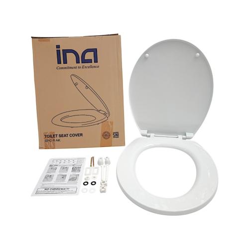 INA Tutup Kloset Duduk Monoblok Seat Cover Standard PVC Putih Set