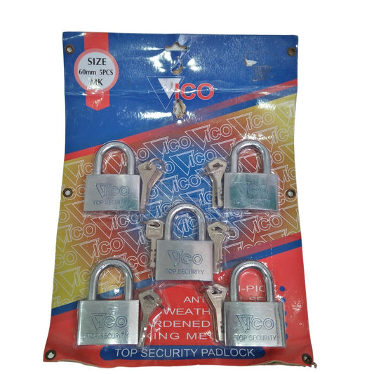 60 MM / VICO Gembok Master Leher Pendek Anti Maling 5 Pcs Set