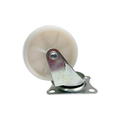 3 IN / TM Roda Hidup Trolly Non Rem Plat Nylon Putih