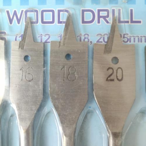 10 MM - 25 MM / ORANGE Mata Bor Kayu Kipas Flat Wood Drill Bits Set