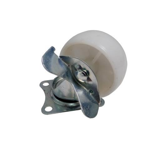 2 1/2 IN / TM Roda Hidup Trolly Rem Plat Nylon Putih Rem