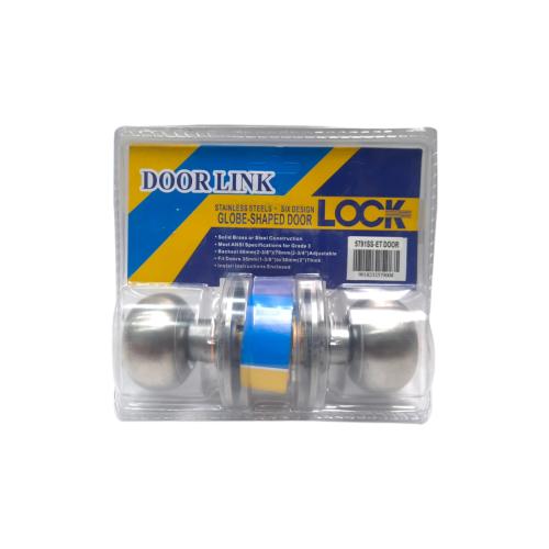 D 8 CM / DOOR LINK 5791SS Kunci Handle Pintu Bulat Kamar Mandi Stainless Chrome Set