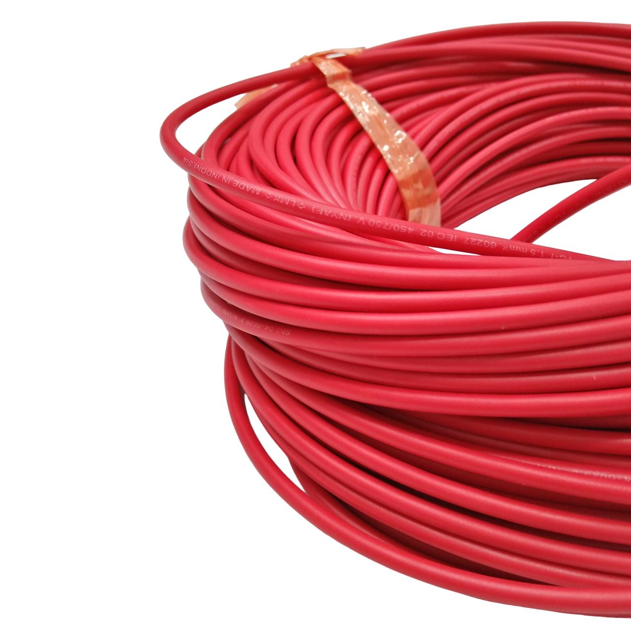 1 INTI x 1.5 MM / TM NYA F Serabut Kabel Tembaga SNI Merah Meter