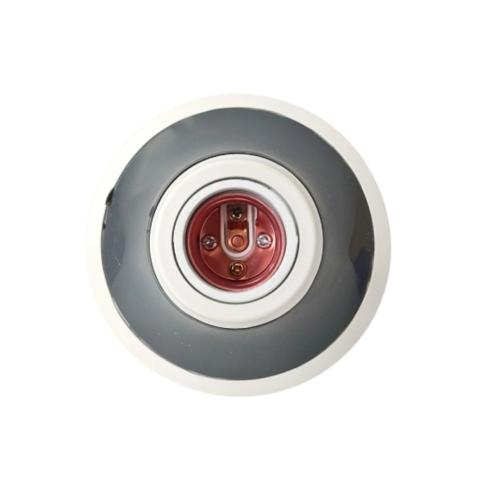 DEXTA Fitting Tempat Lampu Plafon Atap Tempel Bulat Besar Abu - Abu