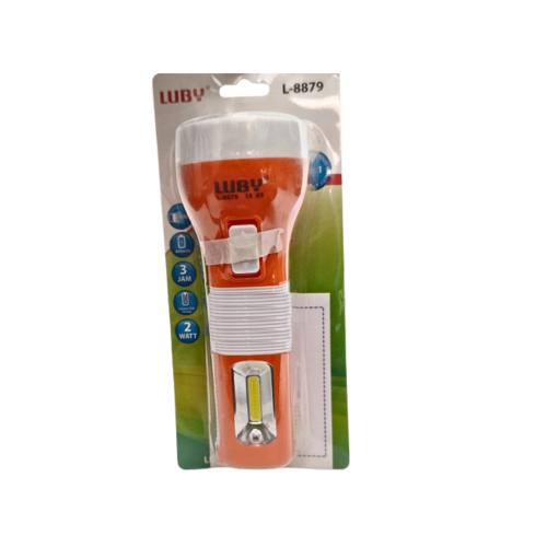 2 WATT + 4 WATT SMD / LUBY L-8879 Senter LED Charge Fitting Colok + Lampu Meja