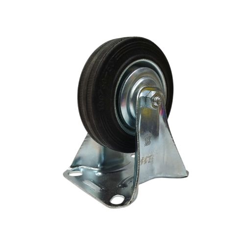 4 IN / TRIPLE-S Roda Mati Trolly Gepeng Plat 101 MM Karet Hitam