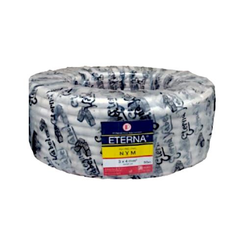 3 INTI x 4 MM x 50 M / ETERNA NYM Tunggal Kabel Tembaga SNI Putih Roll