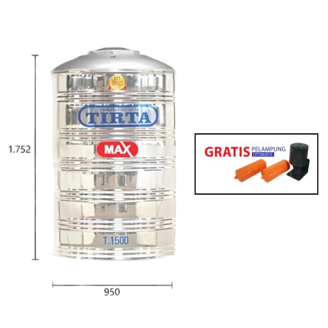1535 L / TIRTA T 1500 TK Water Torrent Tangki Air Stainless Penyangga + Acc Set