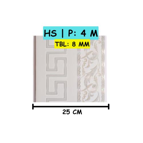 9 MM x 25 CM x 4 M / SHUNDA PLAFON MA25910 Plafon Gypsum GRC U PVC Hotstamping Lembar