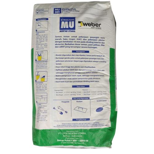 40 KG / MU 301 Semen Instant Pasangan Bata & Plester Sak