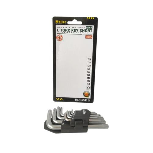 T 10 - T 50 / MOLLAR Kunci L Bintang Torx Key Pendek 9 Pcs Set