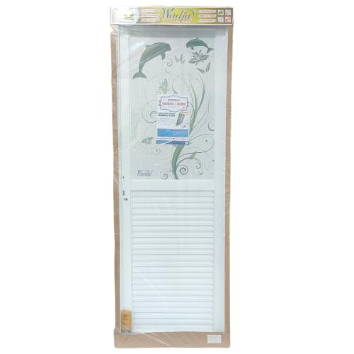 8 CM x 70 CM x 200 CM / WADJA Pintu Kamar Mandi Galvalum Putih Kanan