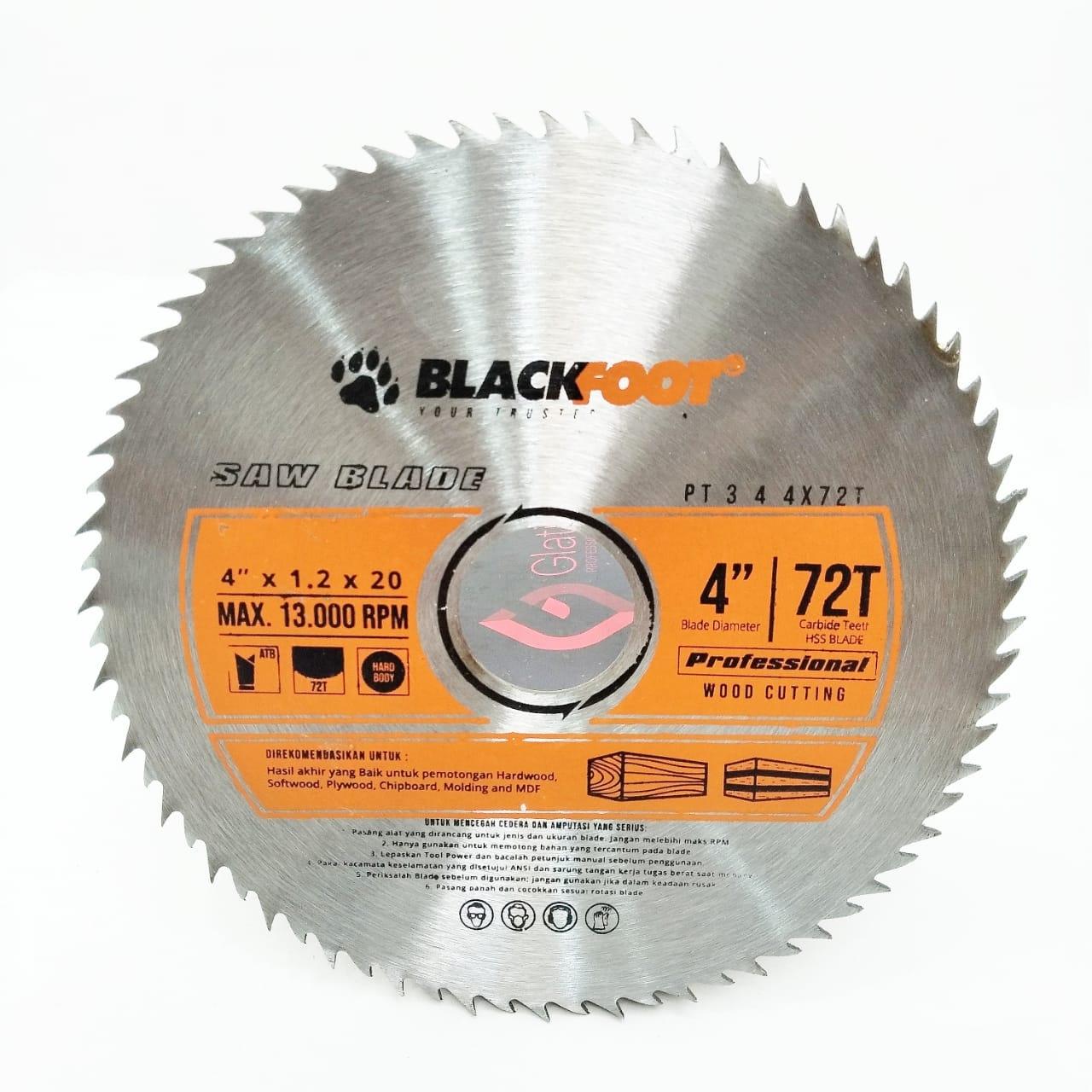 4IN x T72/BLACKFOOT Circular Saw Mata Gerinda Potong Kayu Wood Cutting