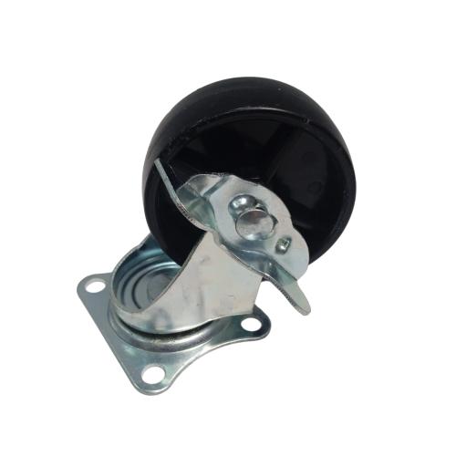 3 IN / TM Roda Hidup Trolly Rem Plat Nylon Hitam Rem