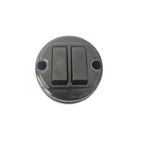 BROCO Saklar Roset Ganda Double Seri Tanam IB Inbow Hitam