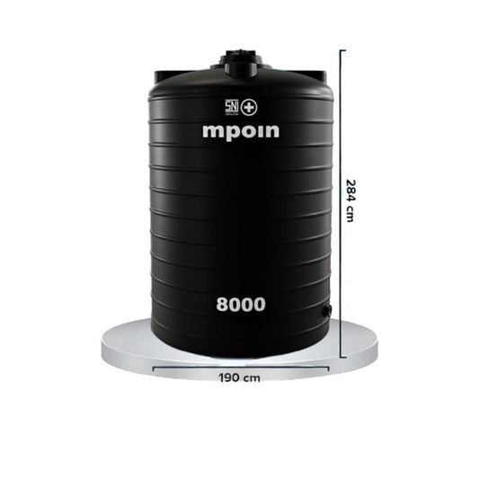 7380 L / M POIN + WAVE G8000 Water Torrent Tangki Tandon Air PVC Black Granite + Acc Set