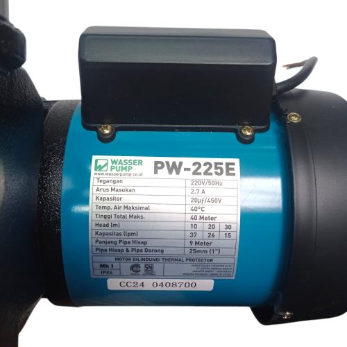 WASSER PW 225E Pompa Air Sumur Dangkal Semi Jet Pump Non Otomatis Set