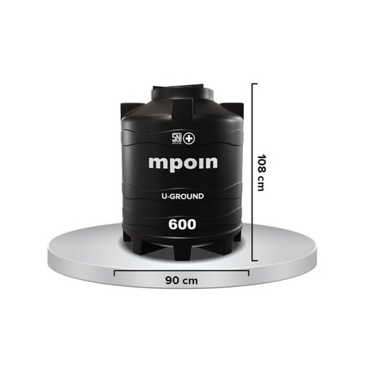 510 L / MPOIN + U GROUND UG 600 Water Torrent Tangki Tandon Air PVC Hitam + Acc Set