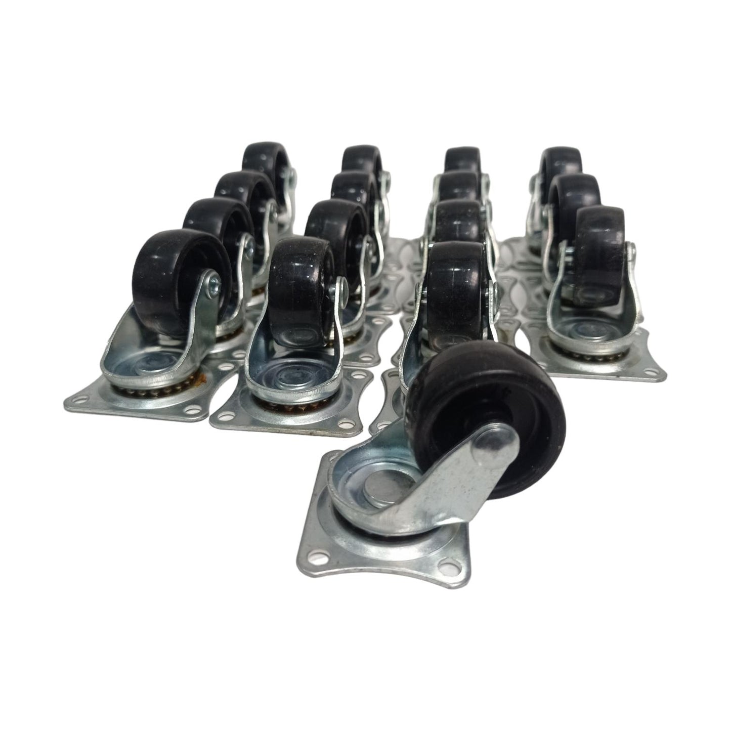 1 1/2 IN / SAB SG30 Roda Hidup Trolly Gepeng Plat 30 MM Nylon Hitam 16 Pcs Dus