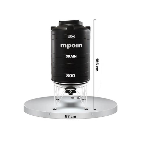 670 L / MPOIN + DRAIN D800 Water Torrent Tangki Tandon Air PVC Silver Stone + Acc Set