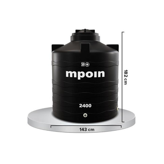 2336 L / M POIN + WAVE W 2400 Water Torrent Tangki Tandon Air PVC Black Granite + Acc Set