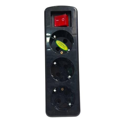 3 LUBANG / DEXTA DX-803 Stop Kontak Terminal Arde Tempel OB Outbow Hitam