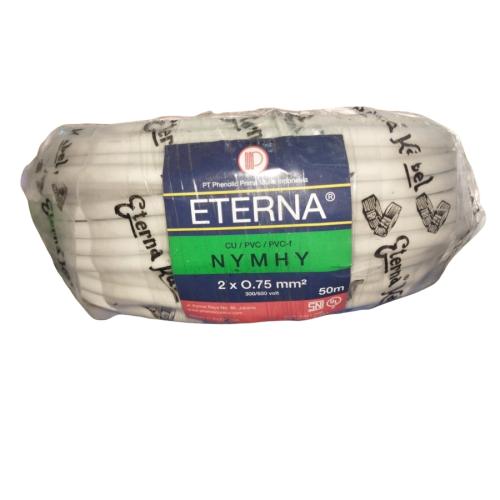 2 INTI x 0.75 MM x 50 M / ETERNA NYMHY Serabut Kabel Tembaga SNI Putih Roll