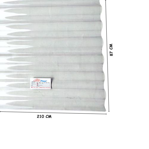 0.75 MM X 80 CM X 210 CM / LASERPLAST Seng Gelombang UV Transparan Lembar