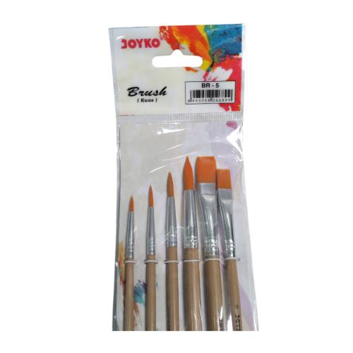 2 MM - 12 MM / JOYKO BR-5 Kuas Lukis Tembok Kayu Besi Air Acyrlic Paint Brush Set