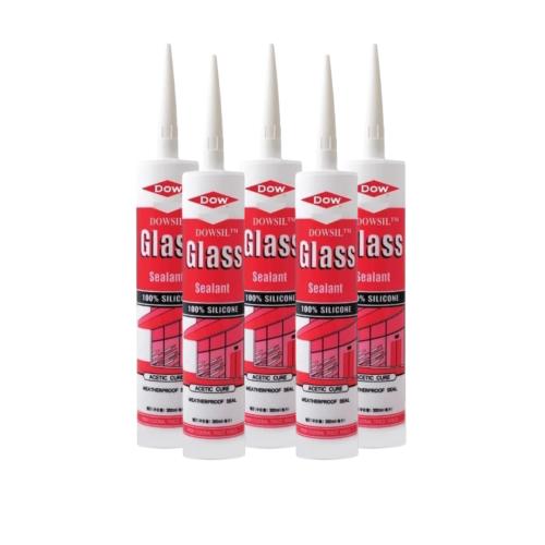 300 ML / DOWSIL Lem Silicone Sealant Kaca Akrilik Acid Asam - (White)