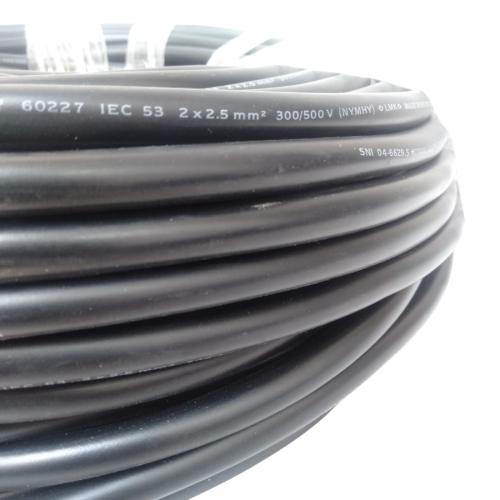 2 INTI x 2.5 MM / TM NYMHY Serabut Kabel Tembaga SNI Hitam Meter