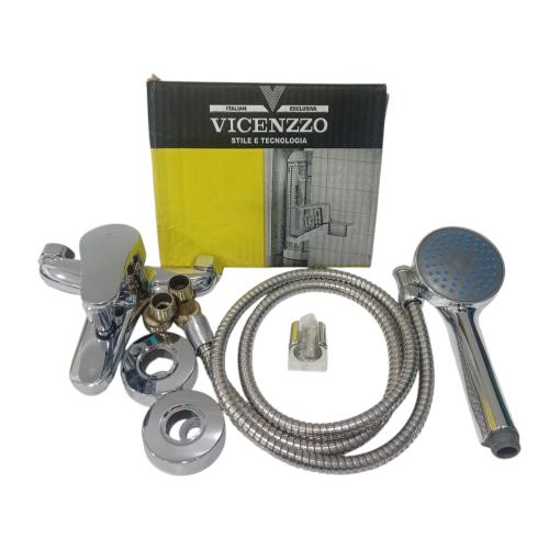 1/2 IN / VICENZZO 933 Kran Shower Panas Dingin Stainless + Selang + Shower Set