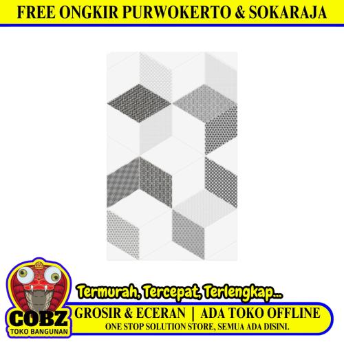 25 CM x 40 CM / UNO TITAN Keramik Dinding Kamar Mandi Glossy White Dus