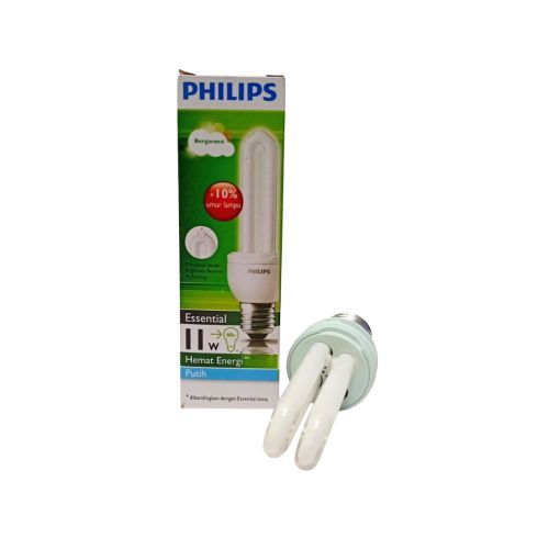 11 WATT / PHILIPS Essentials Lampu Bohlam Jari Tube Putih