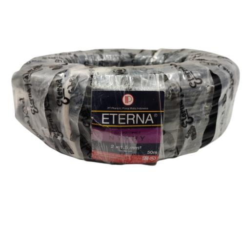 2 INTI x 1.5 MM x 50 M / ETERNA NYYHY Serabut Kabel Tembaga SNI Hitam Roll