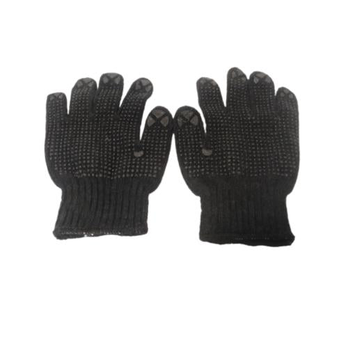 MATAHARI Sarung Tangan Benang Rajut Hitam Kain Tukang Kerja Proyek Sepasang