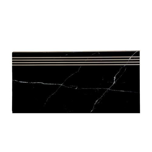 30 CM x 60 CM / OBSIDIAN BLACK ONYX Granit Lantai Tangga Stepnosing Lembar