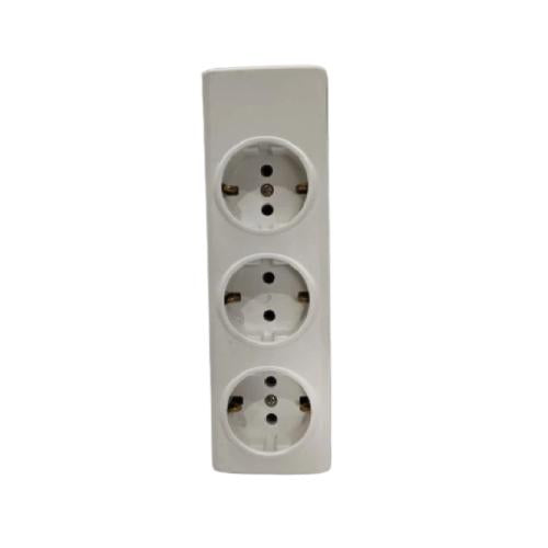 3 LUBANG / BROCO NCP Stop Kontak Terminal Arde Tempel OB Outbow Putih