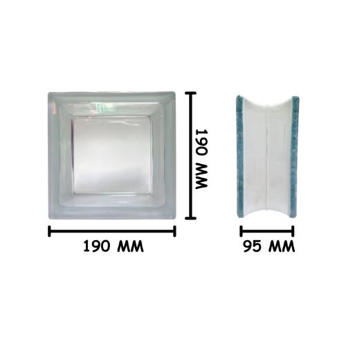 190 MM x 190 MM x 95 MM / MULIA CLEAR Glassblock Rooster Blok Kaca Biji