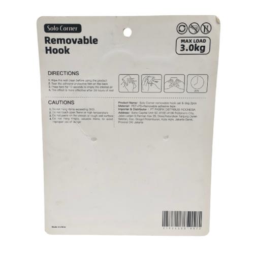 SOLO CORNER Kapstok Cantel Gantungan Baju Dinding Mini PVC Set