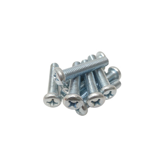 M 6 x 25 MM / TM Baut JP Kepala Pentol Bulat Plus Putih Biji