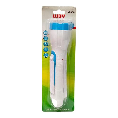 1 WATT + 4 WATT SMD / LUBY L-8908 Senter LED Charge Fitting Colok + Lampu Meja